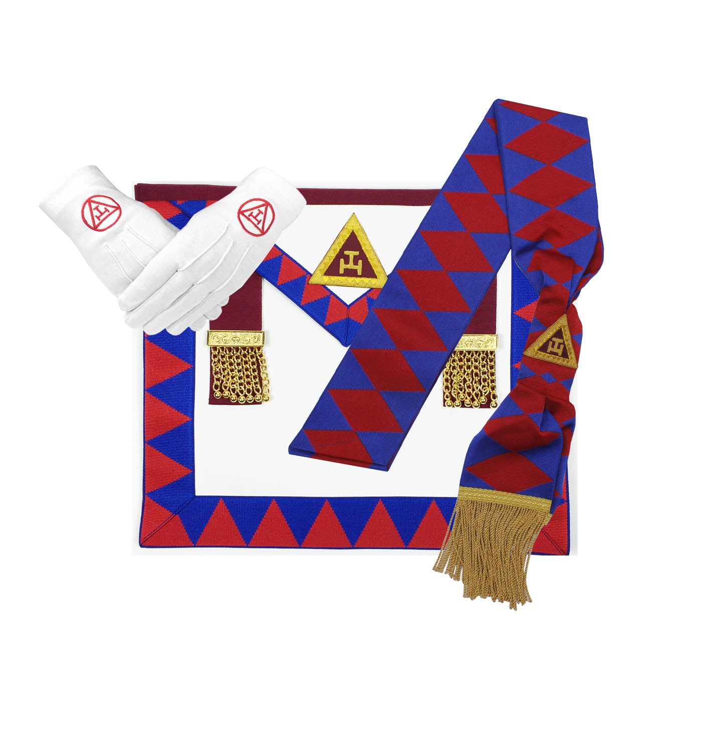 Masonic Regalia Royal Arch Principal Apron,Sash,Gloves Set