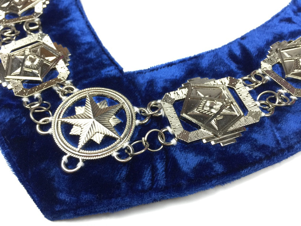 Masonic Compass and Square with OES CHAIN COLLAR (Silver) - kitchcutlery
 - 2
