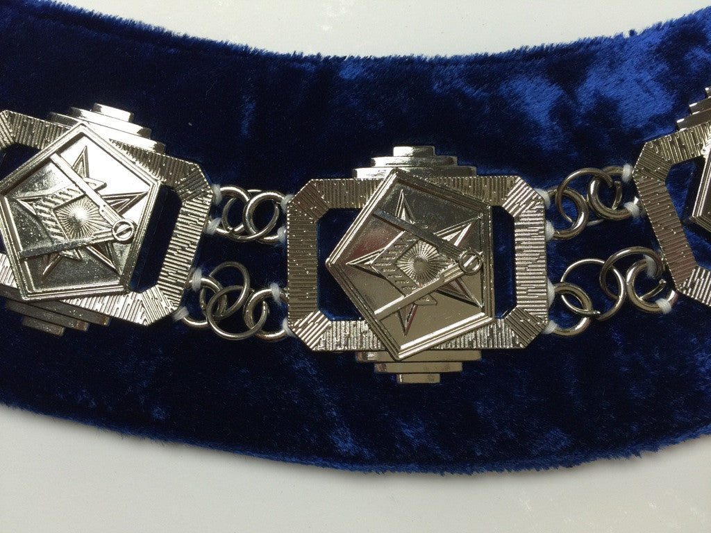Masonic Compass and Square with OES CHAIN COLLAR (Silver) - kitchcutlery
 - 3