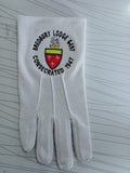 10 Pairs Masonic Embroidered Cotton Gloves Personalised with Square Compass Lodge Name Number & Logo