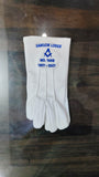 10 Pairs Masonic Embroidered Cotton Gloves Personalised with Square Compass Lodge Name Number & Logo