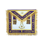 Masonic Blue Lodge Past Master Gold Machine Embroidery Freemason Purple Apron - kitchcutlery
 - 1
