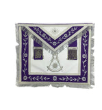 Masonic Blue Lodge Past Master Silver Machine Embroidery Freemason Purple Apron