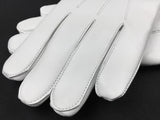 Masonic White Piper Drummer Leather Gauntlets/Gloves Plain - kitchcutlery
 - 3