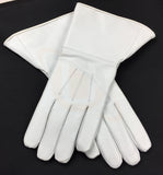 Masonic White Piper Drummer Leather Gauntlets/Gloves Plain - kitchcutlery
 - 2