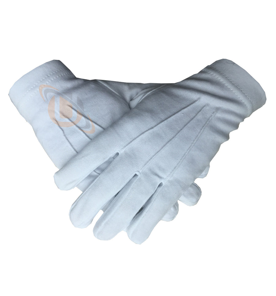 Plain White Soft Leather Masonic Gloves - Regalia Accessory (Style MC036)