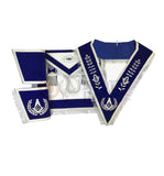Blue Lodge Master Mason Apron Hand Embroidery Apron Gauntlet and Collar Set