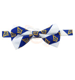 High Quality 100% Silk Masonic Bow Tie White and Blue Unique_Regalia