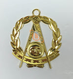 Past Master Jewel Compasses & Quadrant within Wreath
