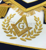 Master Mason Apron Hand Embroidery Apron Gauntlet and Collar Set Navy