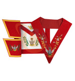 Rose Croix 18th Degree Handmade embroidery Apron, Gauntlets and Collar Set