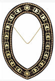 33rd Degree - Scottish Rite Rhinestone Chain Collar - Gold/Silver on Black + Free Case