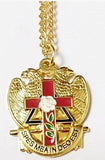 32 Degree Scottish Rite Rose Masonic Necklace