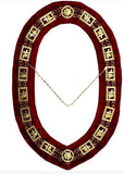 Knights Templar - Masonic Chain Collar - Gold/Silver on Red + Free Case