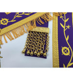 Masonic Blue Lodge Past Master Gold Machine Embroidery Freemason Purple Apron - kitchcutlery
 - 4