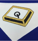 Masonic Blue Lodge 14th Degree Machine Embroidered Lambskin Apron