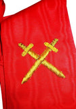 Knight Mason Hand Embroidered Sash Red