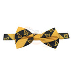 High Quality 100% Silk Masonic Bow Tie Yellow and Black Unique_Regalia