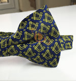 Masonic Regalia Silk Bow Tie with Square and Compass Unique_Regalia