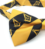 High Quality 100% Silk Masonic Bow Tie Yellow and Black Unique_Regalia