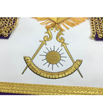 Masonic Blue Lodge Past Master Gold Machine Embroidery Freemason Purple Apron - kitchcutlery
 - 3