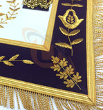 Masonic Blue Lodge Past Master Gold Handmade Embroidery Apron Purple Velvet - kitchcutlery
 - 3