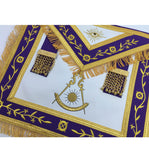 Masonic Blue Lodge Past Master Gold Machine Embroidery Freemason Purple Apron - kitchcutlery
 - 2