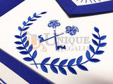 Masonic Blue Lodge Officers Apron Machine Embroidery Set of 15 Pcs