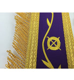 Masonic Blue Lodge Past Master Gold Machine Embroidery Freemason Purple Apron - kitchcutlery
 - 5
