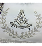 Masonic Blue Lodge Past Master Silver Machine Embroidery Purple Apron - kitchcutlery
 - 3