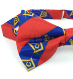 High Quality 100% Silk Masonic Bow Tie Red and Blue Unique_Regalia