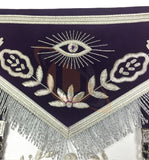 Copy of Masonic Blue Lodge Past Master Silver Handmade Embroidery Apron Purple Velvet - kitchcutlery
 - 3