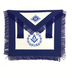 Masonic Blue Lodge Master Mason Apron Machine Embroidery with Fringe Navy