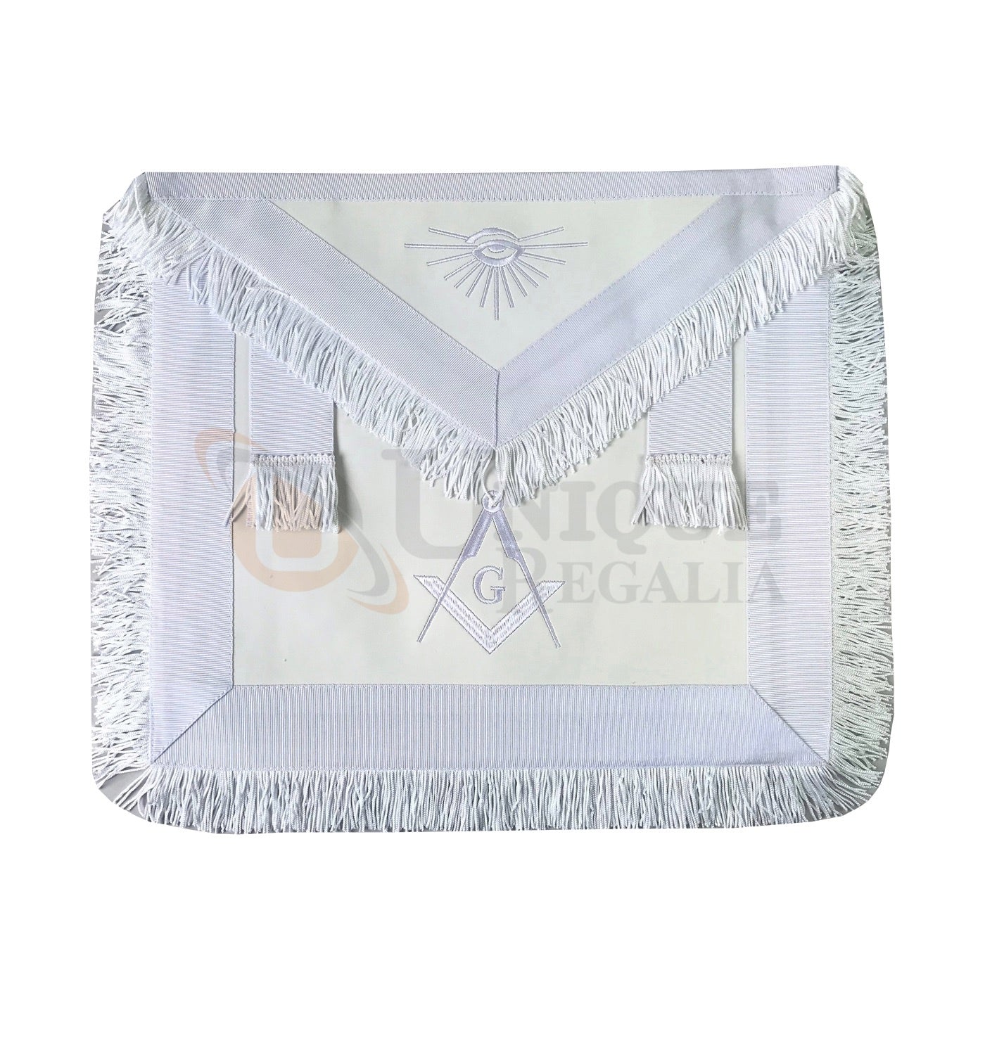 Blue Lodge Master Mason Apron white with Fringe