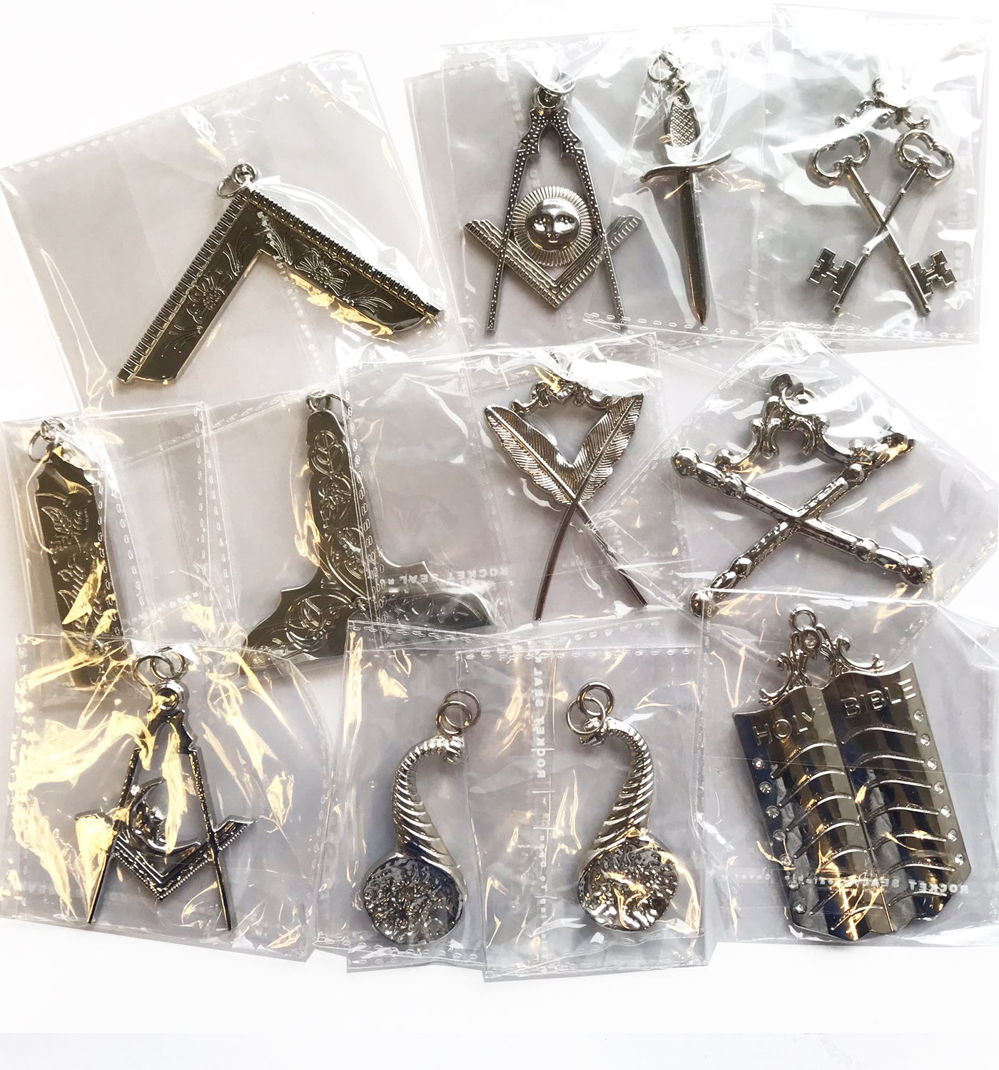 Masonic Blue Lodge Officers Collars Jewel Set of 12 pieces