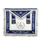 Masonic Blue Lodge Master Mason Silver Machine Embroidery Freemasons Apron