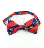 High Quality 100% Silk Masonic Bow Tie Red and Blue