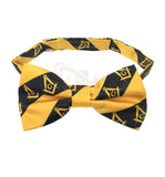 High Quality 100% Silk Masonic Bow Tie Yellow and Black Unique_Regalia