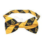 High Quality 100% Silk Masonic Bow Tie Yellow and Black