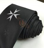 Masonic Knight Malta Silk Tie with (8 pointed) Malta Cross Logo - kitchcutlery
 - 2