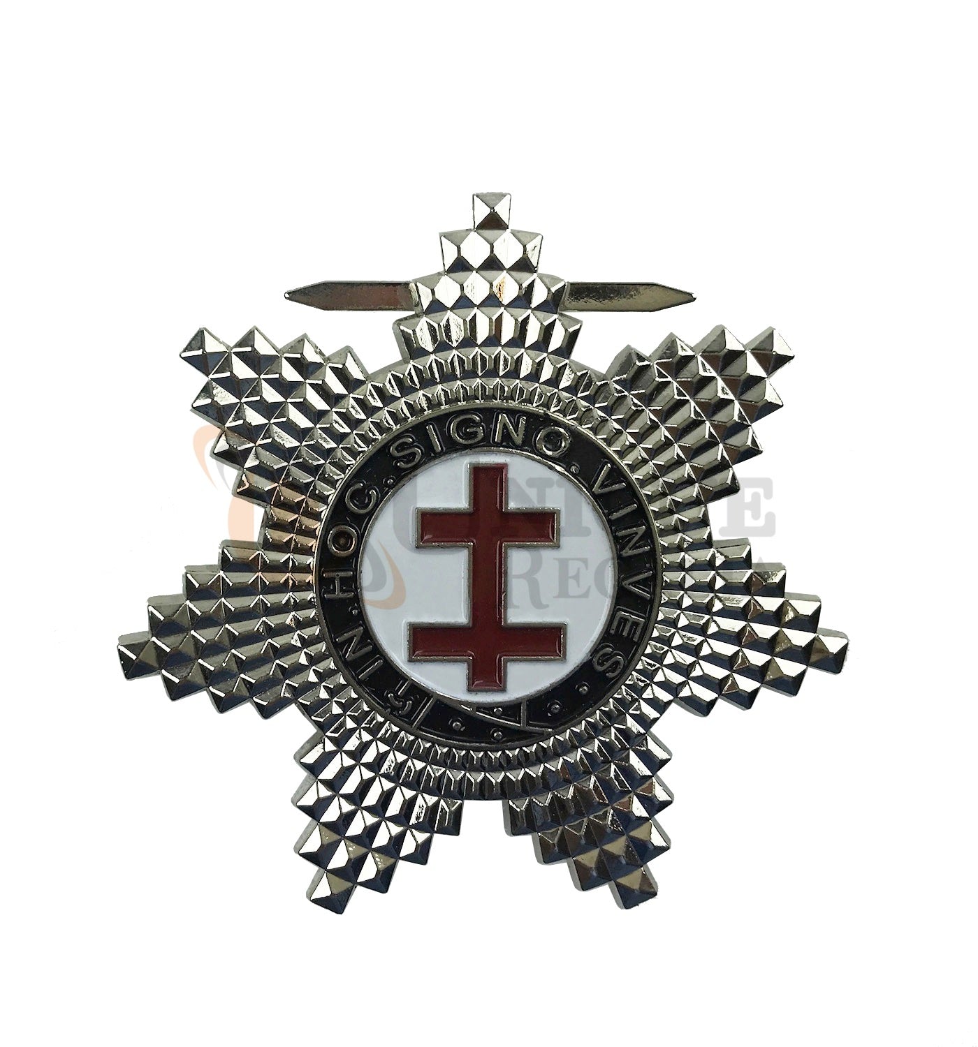 MASONIC KNIGHT TEMPLAR PRECEPTORS SILVER PLATED BREAST STAR JEWEL