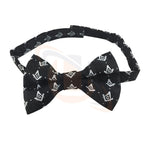 Masonic Regalia 100% Silk woven Bow Tie with Square Compass & G Black