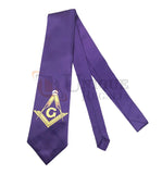 Masonic Sqaure compass and G Black tie purple Unique_Regalia