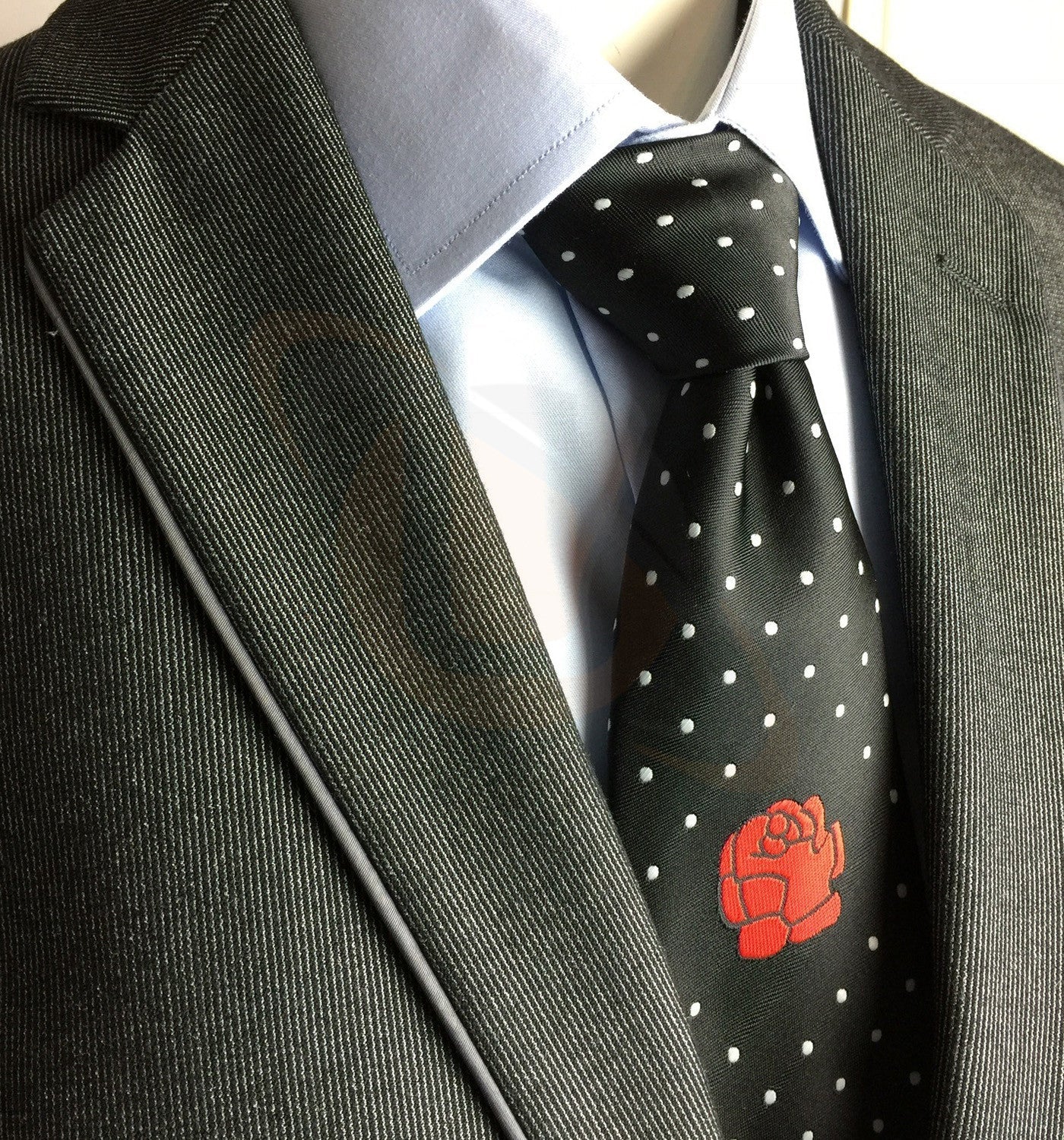 Masonic 100% silk Rose Croix polkadot Tie with Logo Unique Regalia