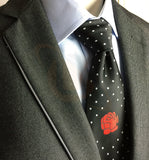 Masonic 100% silk Rose Croix polkadot Tie with Logo Unique Regalia