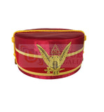 Masonic A.A.S.R. 32nd Degree Double Headed Eagle Scottish Rite Cap-Crown Hand Embroidery Red