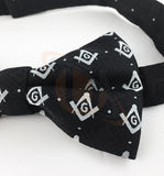 Masonic Regalia 100% Silk woven Bow Tie with Square Compass & G Black Unique_Regalia 