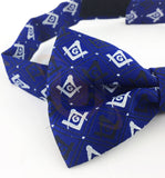 Masonic Regalia 100% Silk woven Bow Tie with Square Compass & G Blue Unique_Regalia