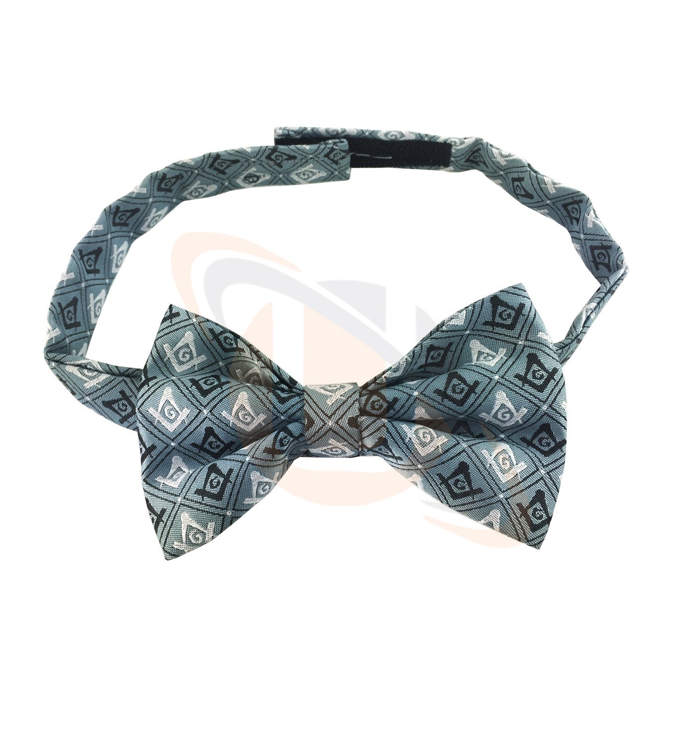 Masonic 100% Silk Woven Craft Bow Tie with Square Compass & G Green Unique_Regalia