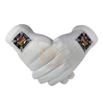 Masonic Knight Templar KT 100% Cotton Machine Embroidery Emblem Glove - kitchcutlery
 - 1